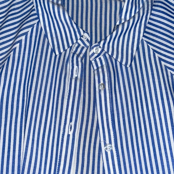 Blue and white striped button down with tie - Picture 3 of 3